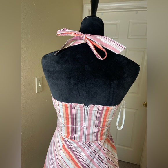 Ann Taylor Halter Colorful Striped Dress Size 2 - Picture 5 of 8